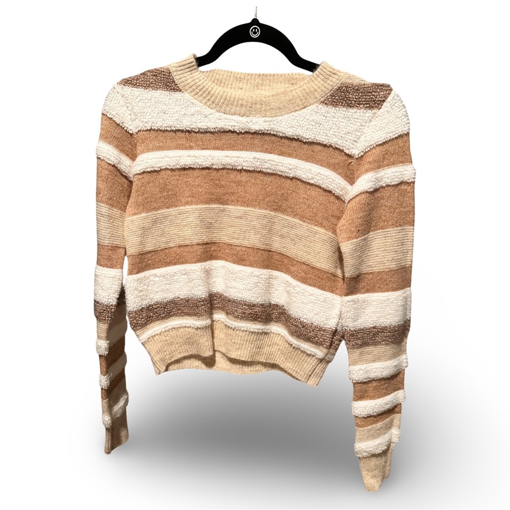 🤎 Cozy Neutral Striped Knit Sweater 🤎 (Size XS)